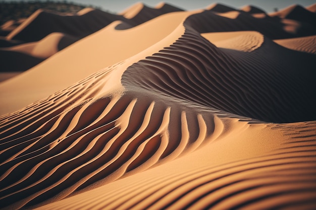 Sand dunes in the desert Generative AI