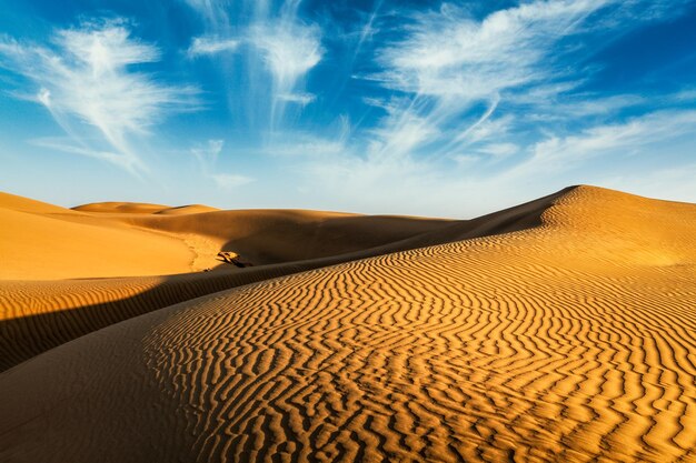 Sand dunes in desert