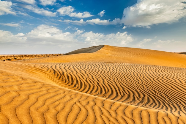 Sand dunes in desert