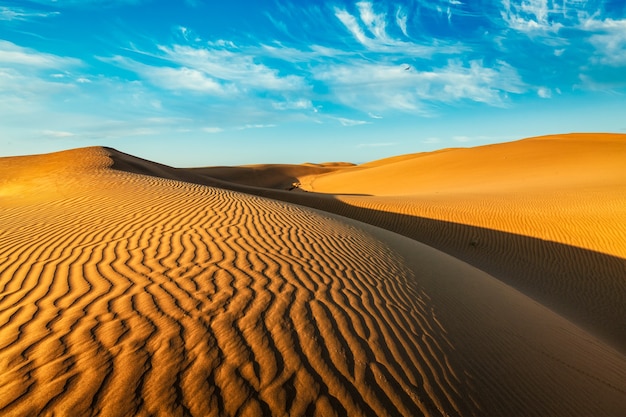 Sand dunes in desert