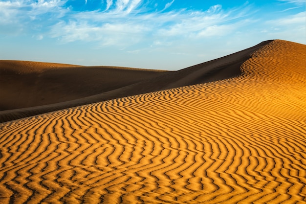 Sand dunes in desert