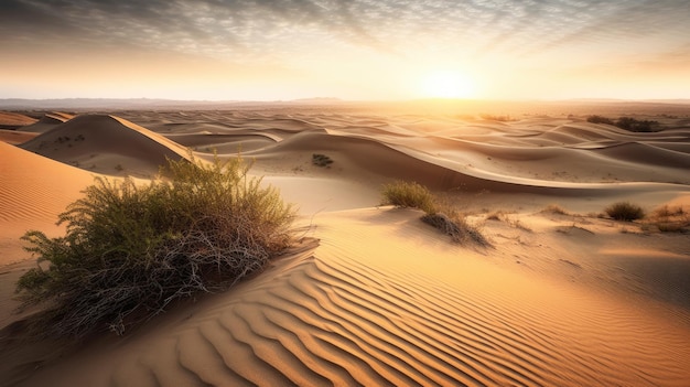 Foto dune di sabbia del deserto di liwa all'alba ad abu dhabi