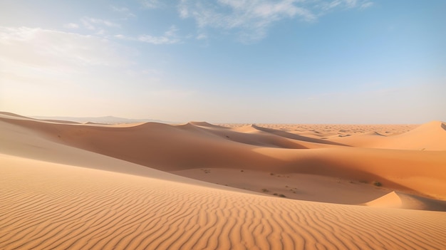 Sand dunes in the Sahara Desert AI generated image