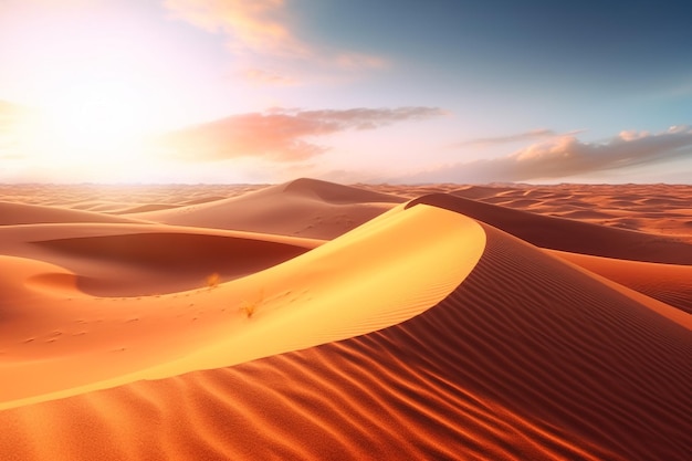 Sand dunes in the Sahara desert