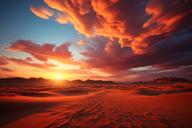 Photo sand dunes at sunset 3d illustration high quality photo