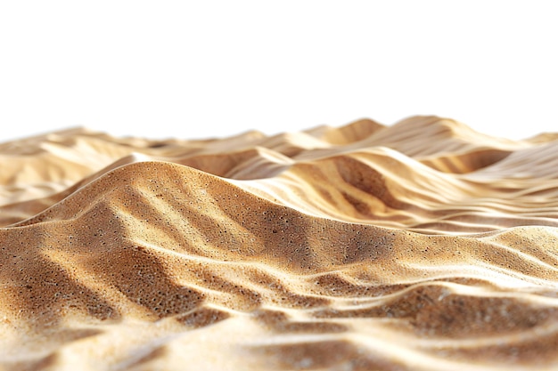 Sand dunes on a white background closeup copy space concept