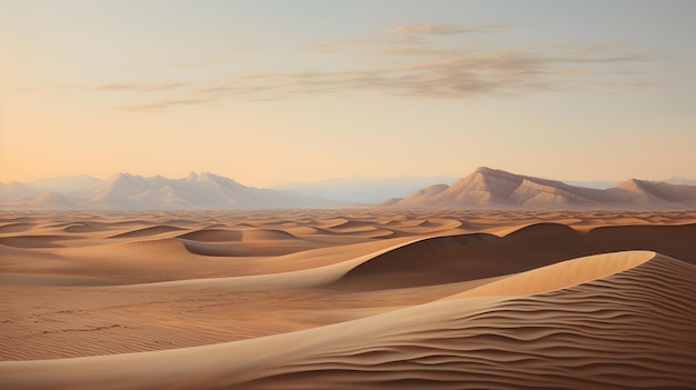 Sand dunes with majestic mountains in the distance