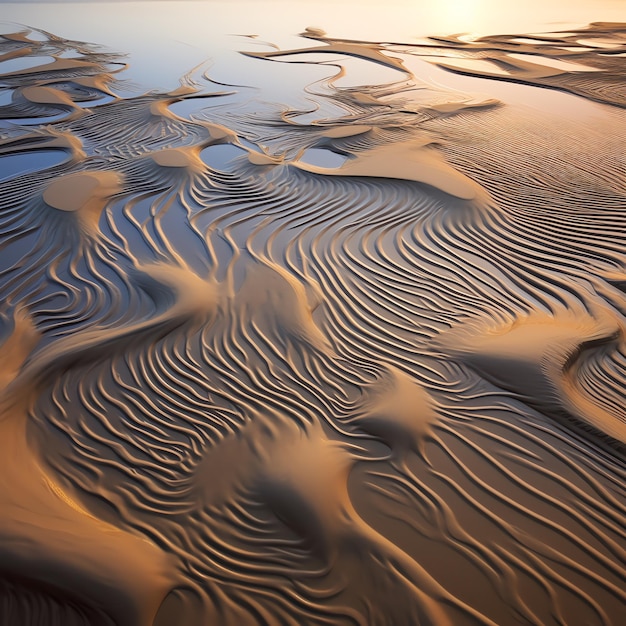 Photo a sand dunes with ripples