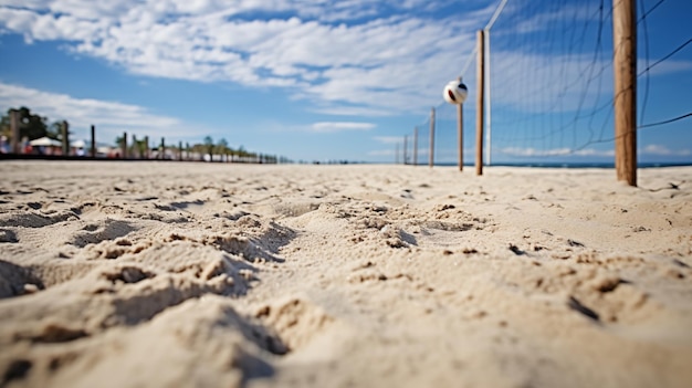 Фото Песчаное поле для занятий на открытом воздухе, таких как пляжный футбол или беговые гонки
