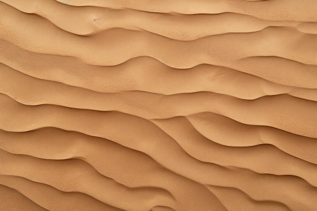 The sand is brown and has a pattern of ripples