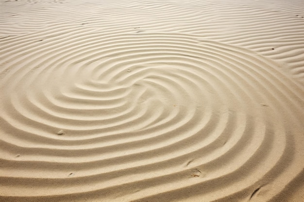 Sand patterns on a clean beach making gentle swirls