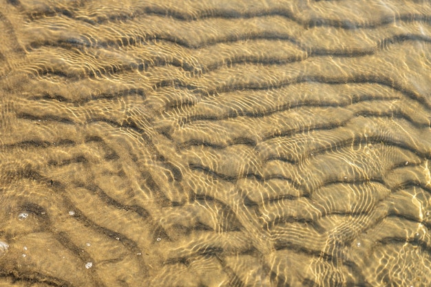 水の波によって形成された砂のパターン、テキストの背景