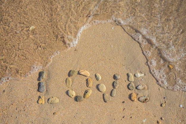 Sand prepared to the love word