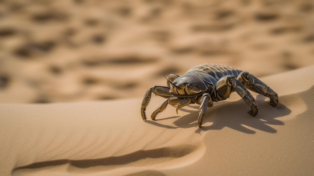 A sand scorpion in the desert