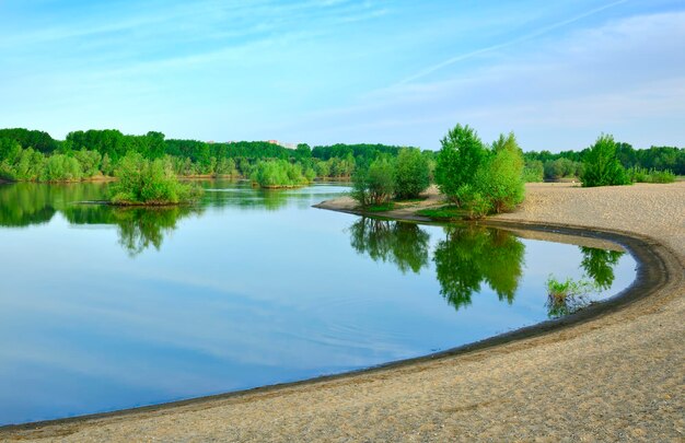 Photo sand spit on the ob river