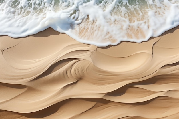 Sand texture background on the beach Pattern of texture of sand is light beige generative IA