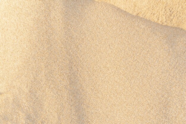 Sand texture background. Brown desert pattern on tropical beach. Close-up.