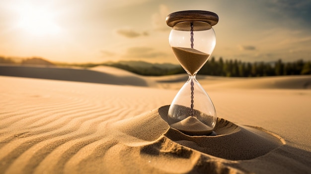 Photo sand timer in the desert