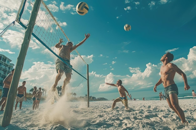 Photo sand volleyball fun beachside photography