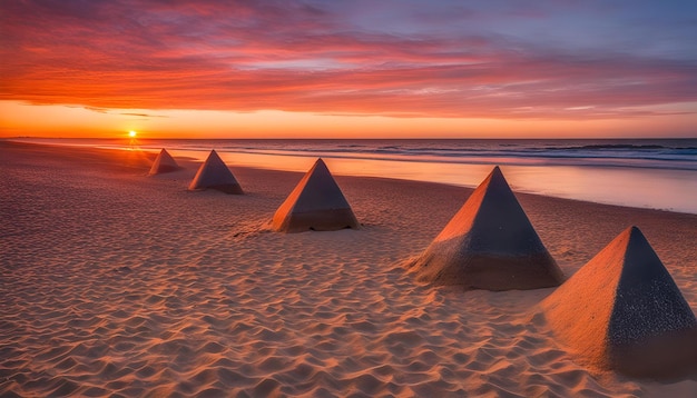 sand with a sunset and sand with the ocean in the background