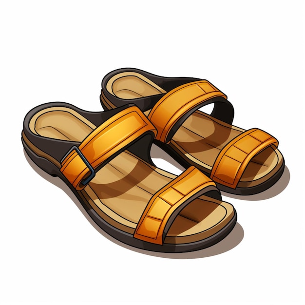 Sandal 2d cartoon vector illustratie op witte achtergrond