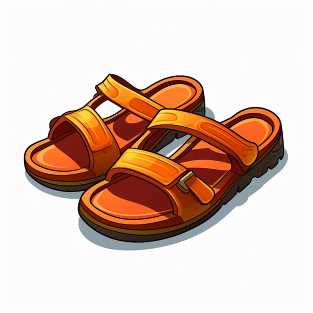 Sandal 2d cartoon vector illustratie op witte achtergrond