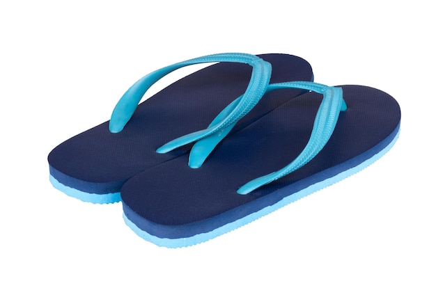 Photo sandals flip flops color blue isolated on white background