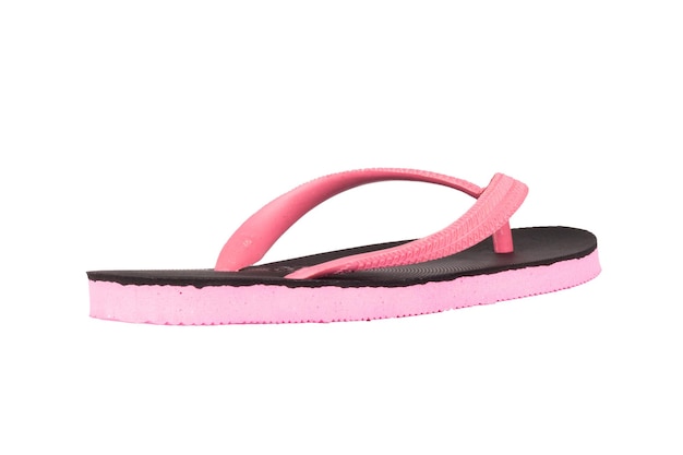 Sandals flip flops color pink black isolated on white background