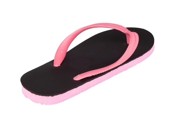 Sandals flip flops color pink black isolated on white background