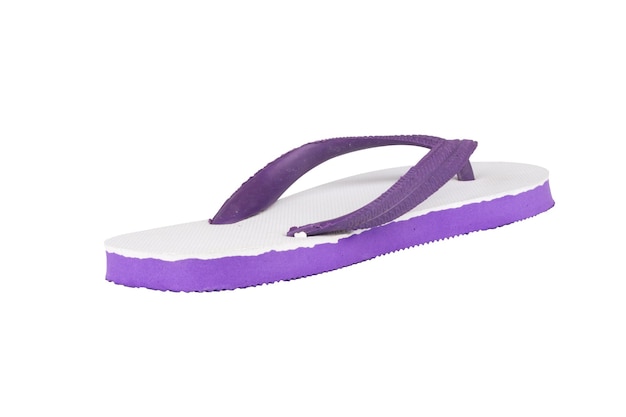 Sandals flip flops color purple isolated on white background