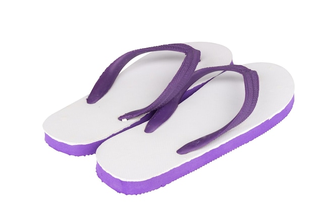 Sandals flip flops color purple isolated on white background