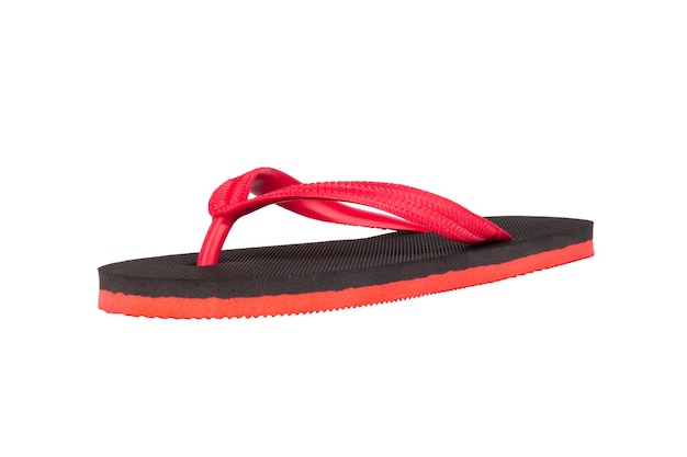 Sandals flip flops color red black isolated on white background