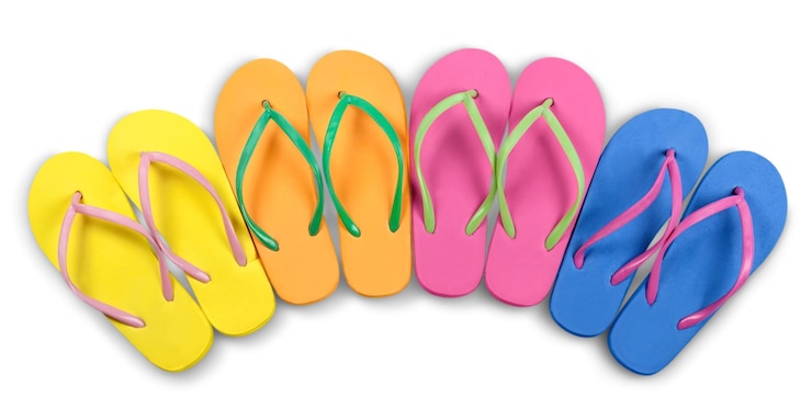 Photo sandals flip-flops flip flops isolated colored coloured summer