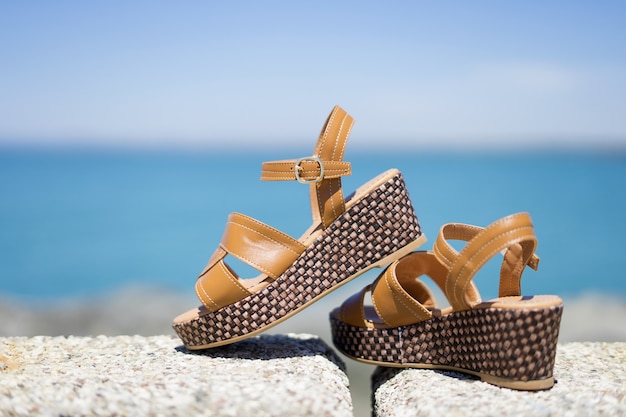 Photo sandals for women by the beach