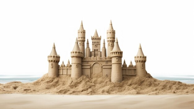  바탕 에 고립 된 모래 성