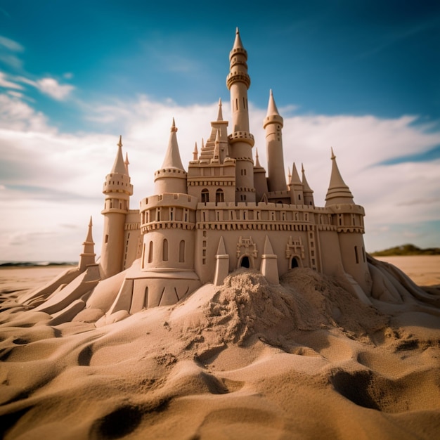 Sandcastle on the sea beach