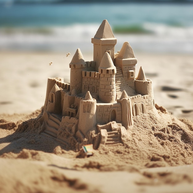 Sandcastles on the beach