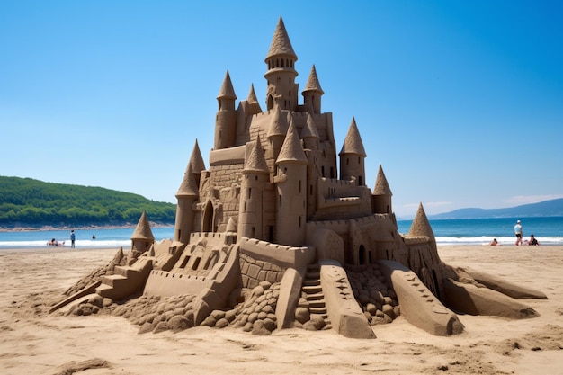 Sandcastles towering over the beach