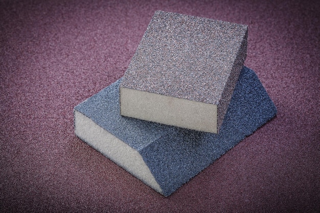 Sanding sponges on polishing paper abrasive materials