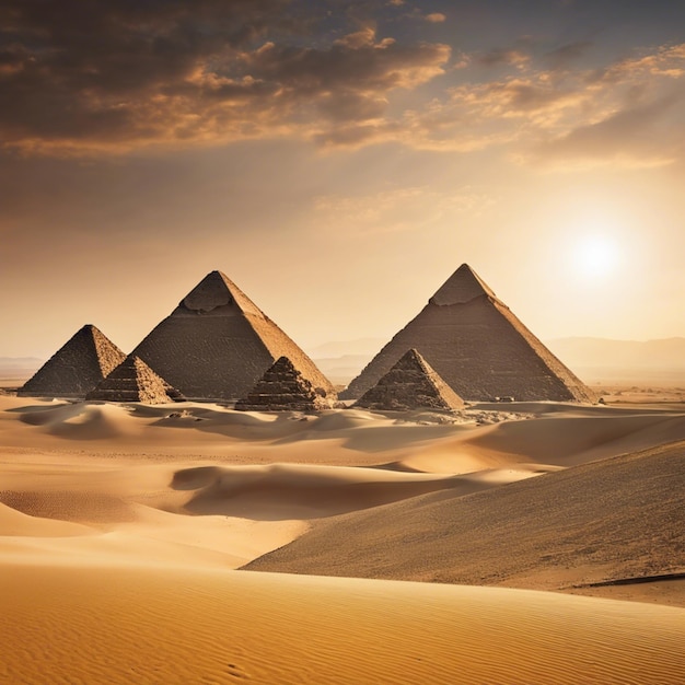 Premium AI Image  Sands of Time Exploring Egypts Majestic Pyramids