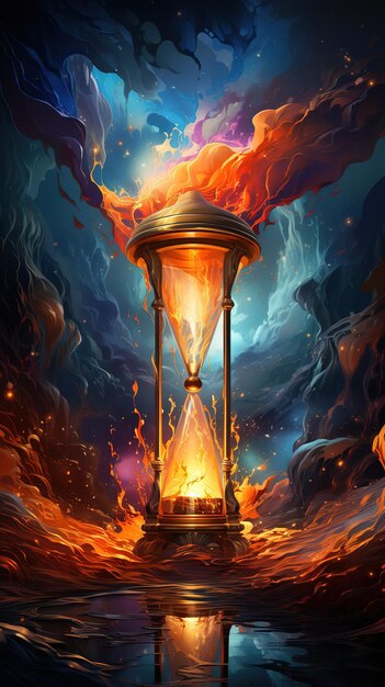 The sands of time in the hourglass The illusion of infinity A riot of fire and colors