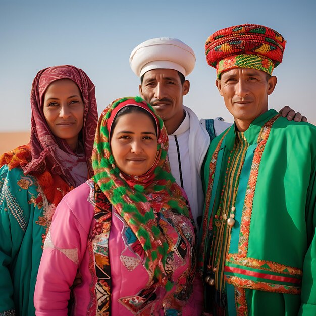 Foto le sabbie dell'unione un ritratto di famiglia nel cuore del deserto