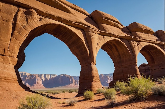 写真 砂漠の風景の砂岩のアーチ