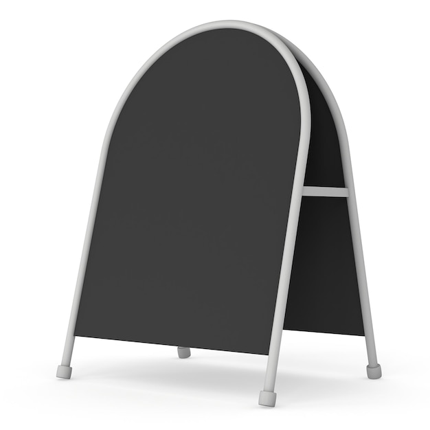 Sandwich board Black menu outdoor display with clipping path