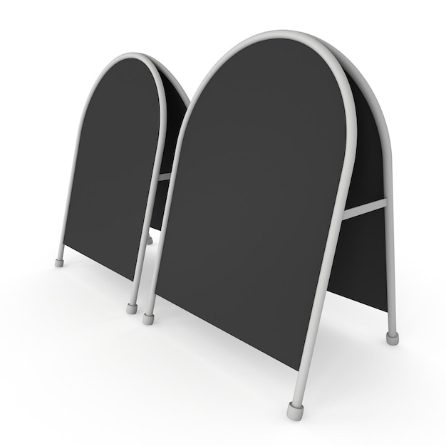 Sandwich board Black menu outdoor display with clipping path