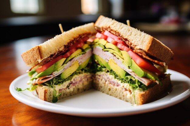 Foto un panino tagliato in porzioni più piccole