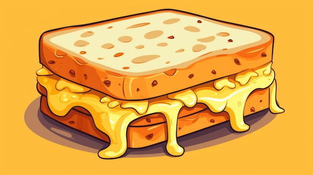 Sandwich kaas gesmolten zwevende cartoon vector pictogram illustratie voedsel object pictogram concept geïsoleerd