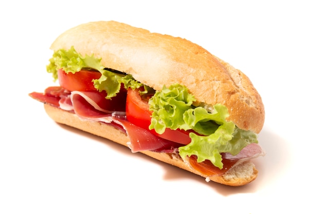 Sandwich met gerookte gerookte ham