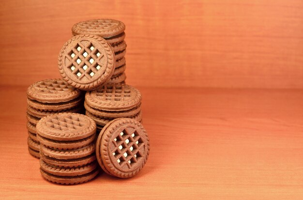 Sandwich ronde koekjes met vanille vulling