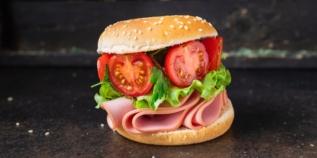 サンドイッチソーセージ野菜詰めハンバーガースナック食品背景